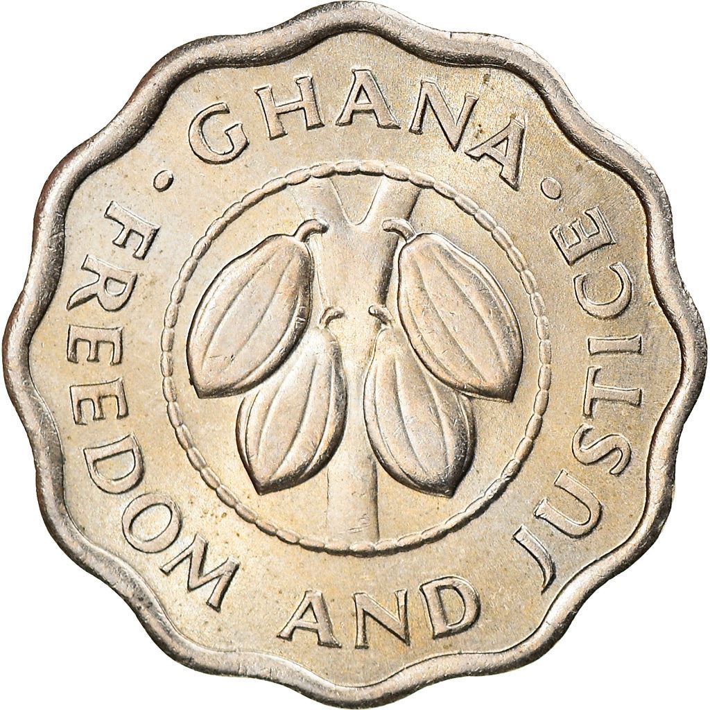 Ghana 2.5 Pesewas Coin | Cocoa beans | KM14 | 1967