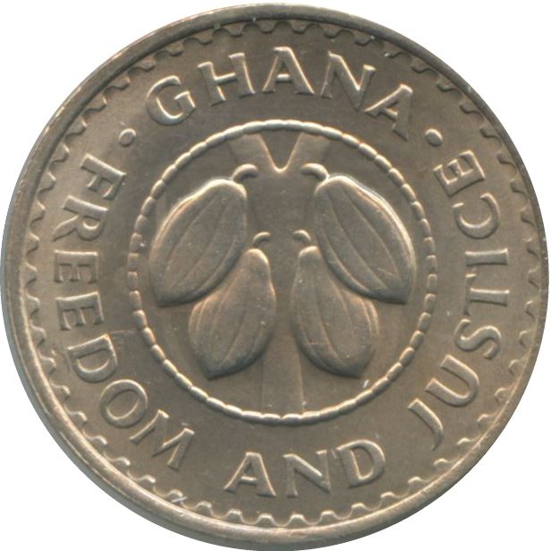 Ghana 5 Pesewas Coin | Cacao Fruits | KM15 | 1967 - 1975