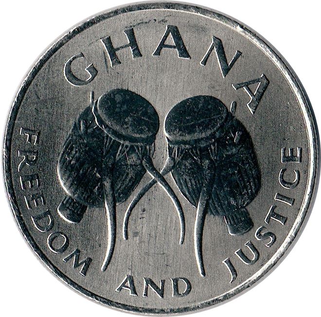 Ghana 50 Cedis Coin | Bush drums | KM31a | 1995 - 1999