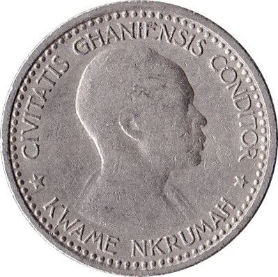 Ghana 6 Pence Coin | Elizabeth II | Kwame Nkrumah| KM4 | 1958