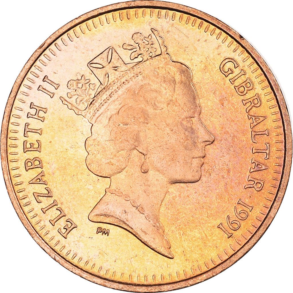 Gibraltar | 1 Penny Coin | Queen Elizabeth II | Barbary Partridge | KM20 | 1988 - 1995