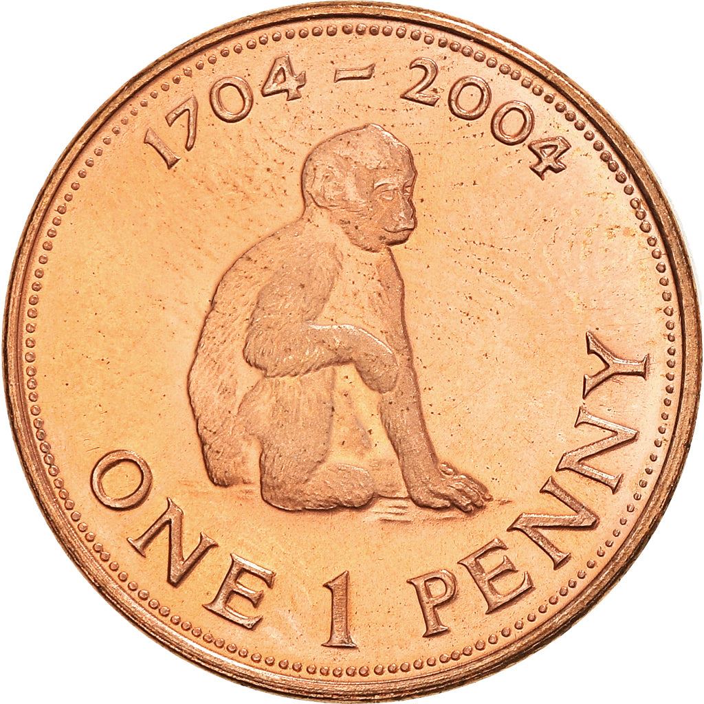 Gibraltar | 1 Penny | Queen Elizabeth II | British Occupation | Barbary Macaque | KM1046 | 2004