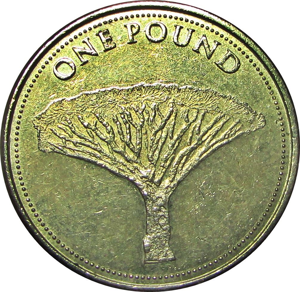 Gibraltar | 1 Pound | Queen Elizabeth II | Dragon Tree | 2014 - 2016