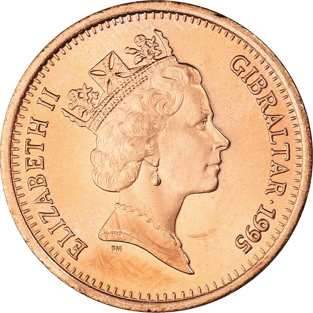 Gibraltar | 2 Pence Coin | Queen Elizabeth II | Europa Point Lighthouse | KM21a | 1995 - 1997