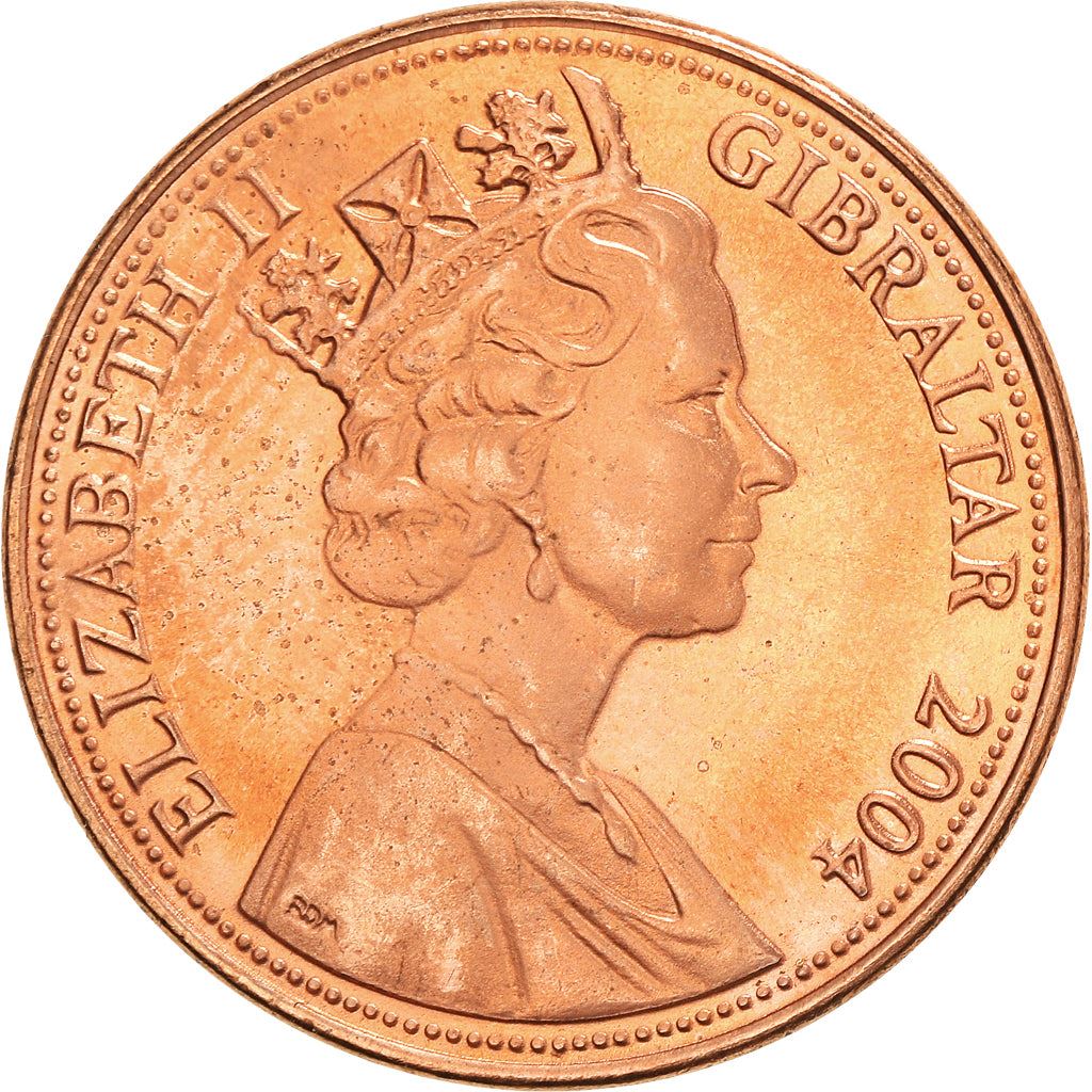 Gibraltar | 2 Pence | Queen Elizabeth II | Occupation | Key | KM1044 | 2004