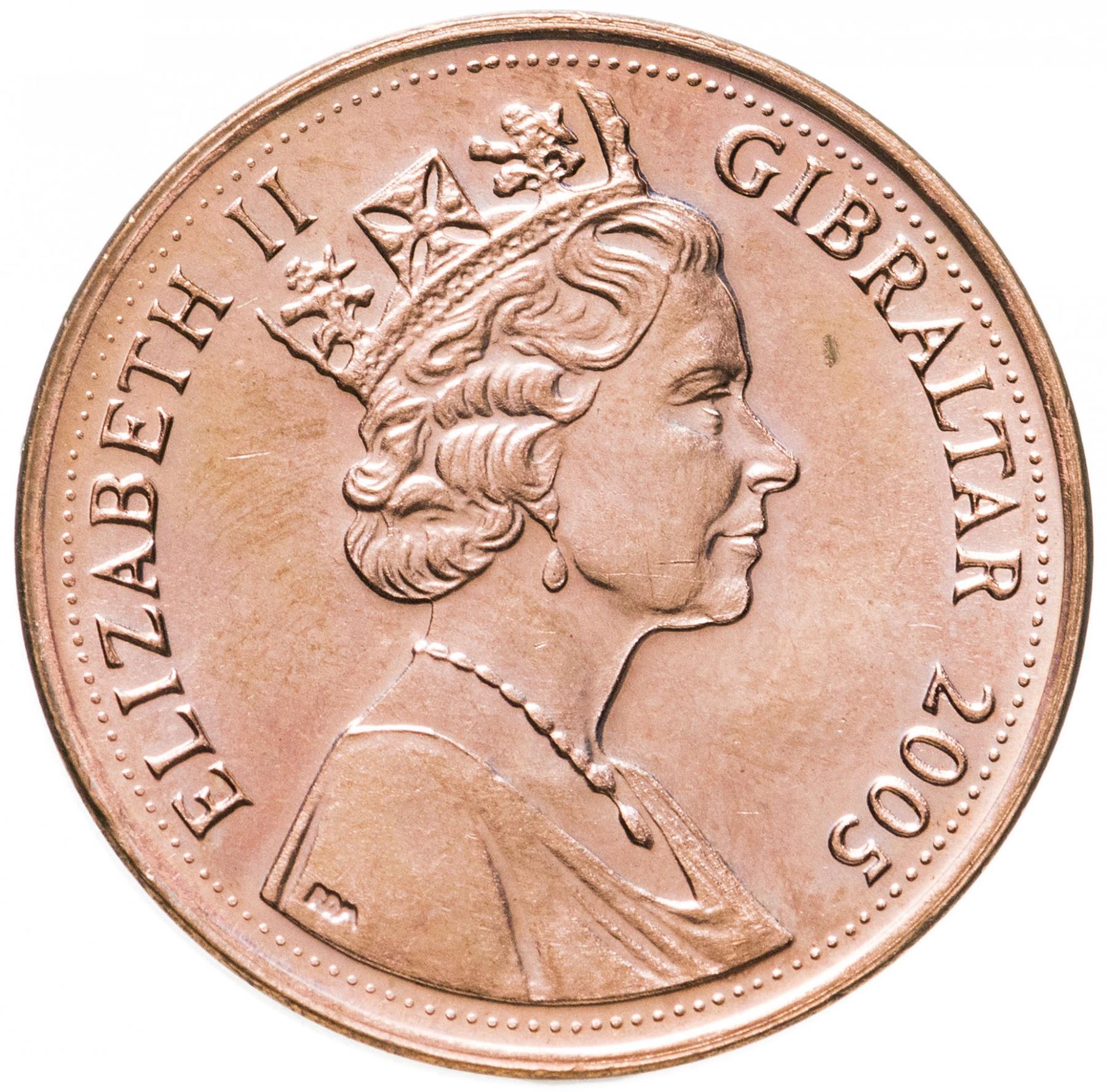 Gibraltar | 2 Pence | Queen Elizabeth II | Soldier | Rock of Gibraltar | KM1065 | 2005 - 2012