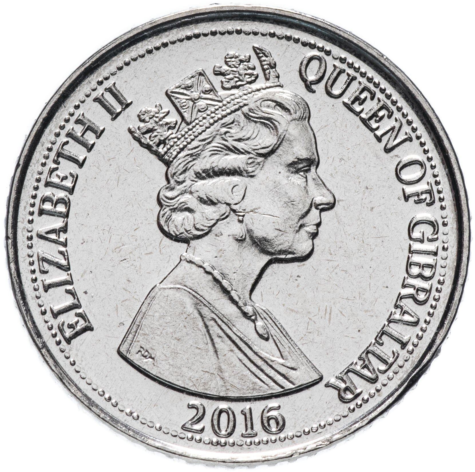 Gibraltar | 5 Pence | Queen Elizabeth II | Cestrum Nocturnum | 2014 - 2016