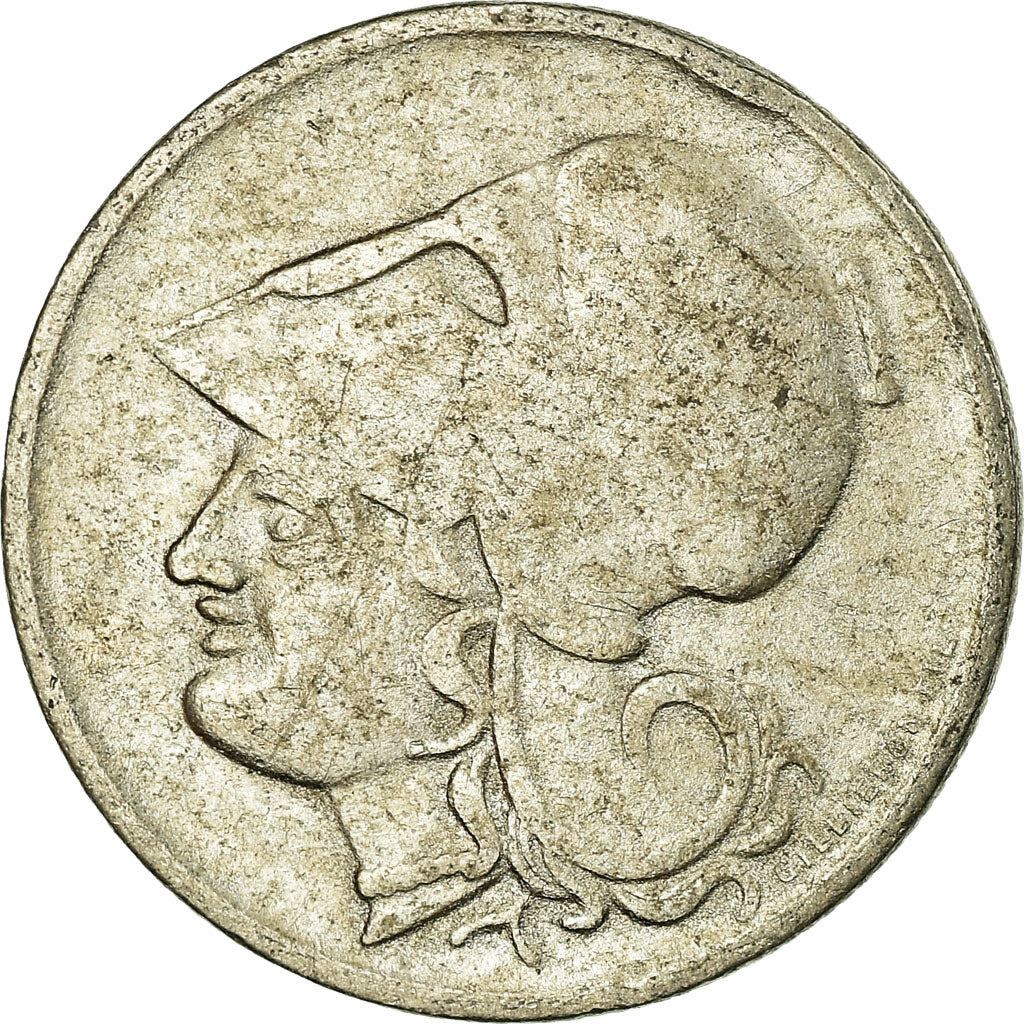 Greece 50 Lepta Coin | Goddess Athena | KM68 | 1926