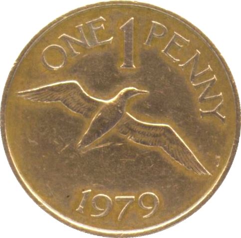 Guernsey Coin | 1 Penny | Queen Elizabeth II | Bird Gannet | KM27 | 1977 - 1981