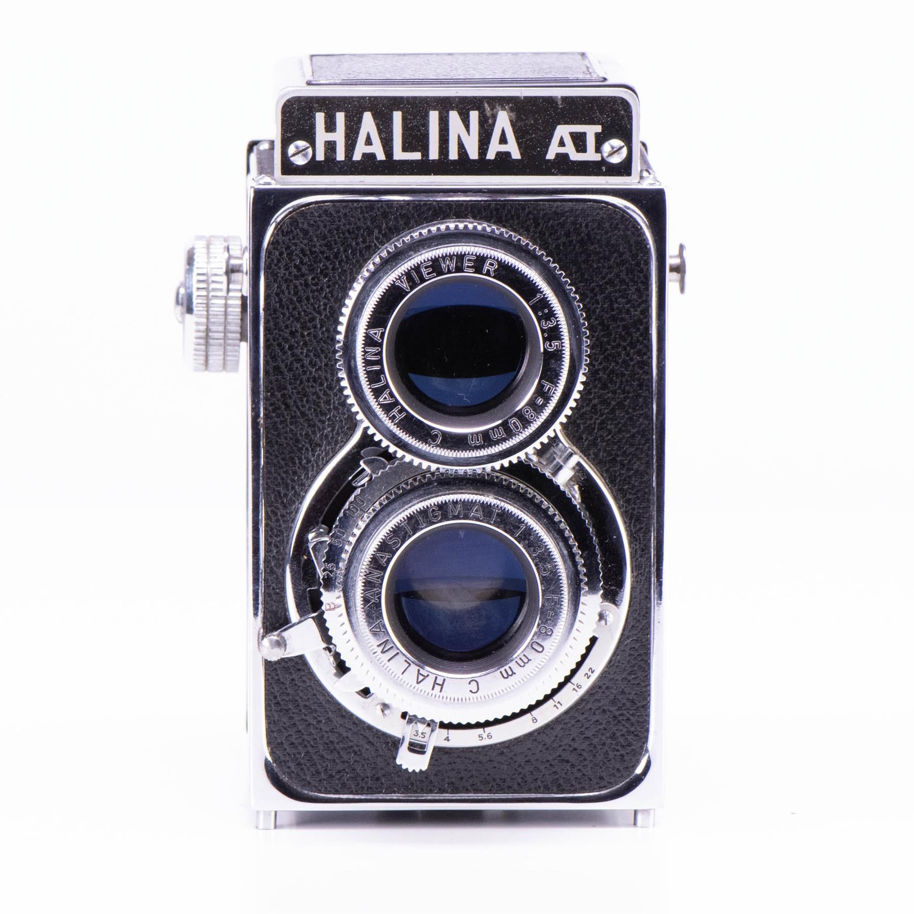 Haking Halina A1 Camera | 80mm f3.5 lens | Black | Hong Kong | 1960 Not working