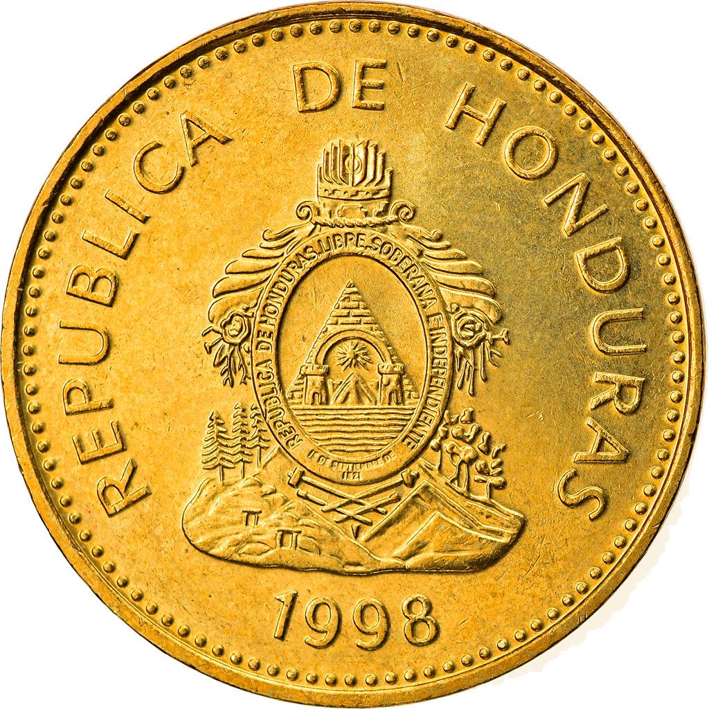 Honduras 10 Centavos Coin | Pyramid | Wreath | KM76.3 | 1995 - 2007