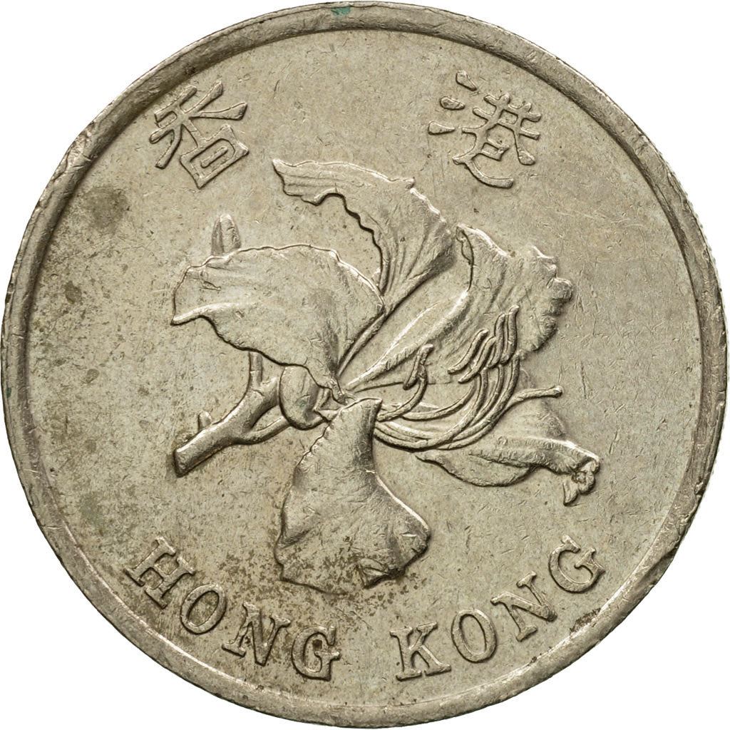 Hong Kong | 1 Dollar Coin | Orchid flower | Km:69A | 1994 - 2019