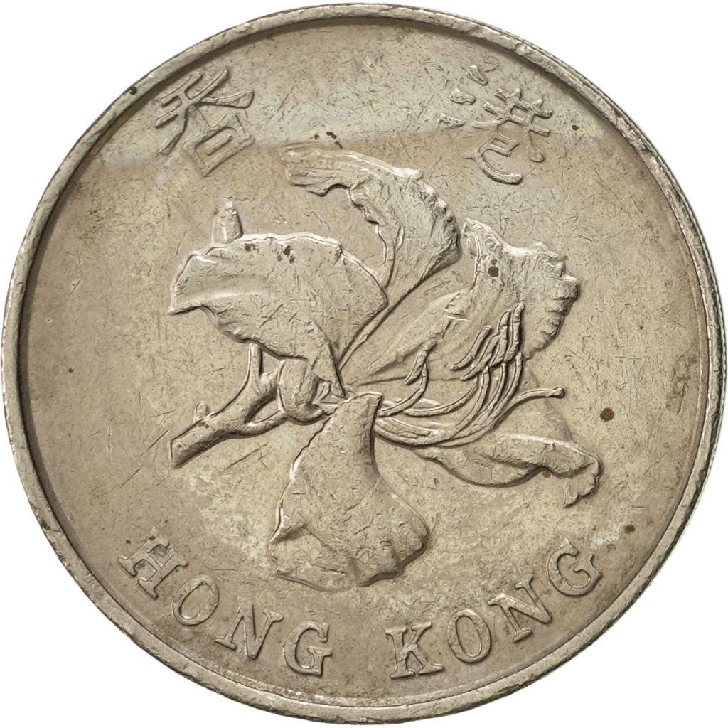 Hong Kong | 5 Dollars Coin | Orchid flower | Km:65 | 1993 - 2019