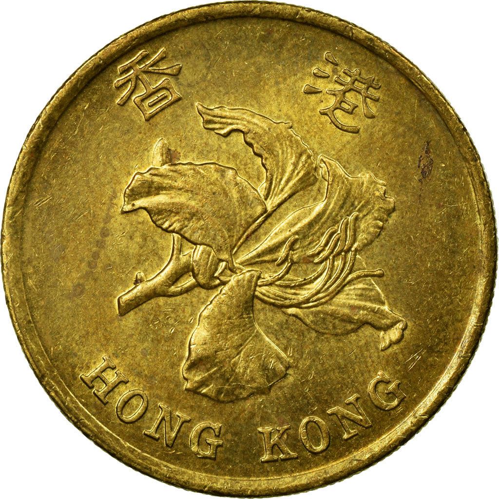 Hong Kong | 50 Cents Coin | Orchid flower | Km:68 | 1993 - 2017