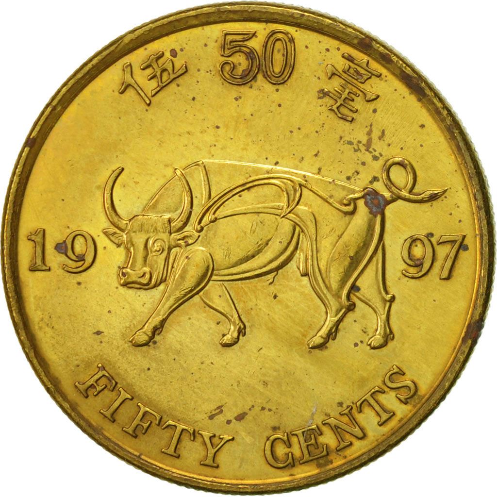 Hong Kong | 50 Cents Coin | Ox | Km:74 | 1997