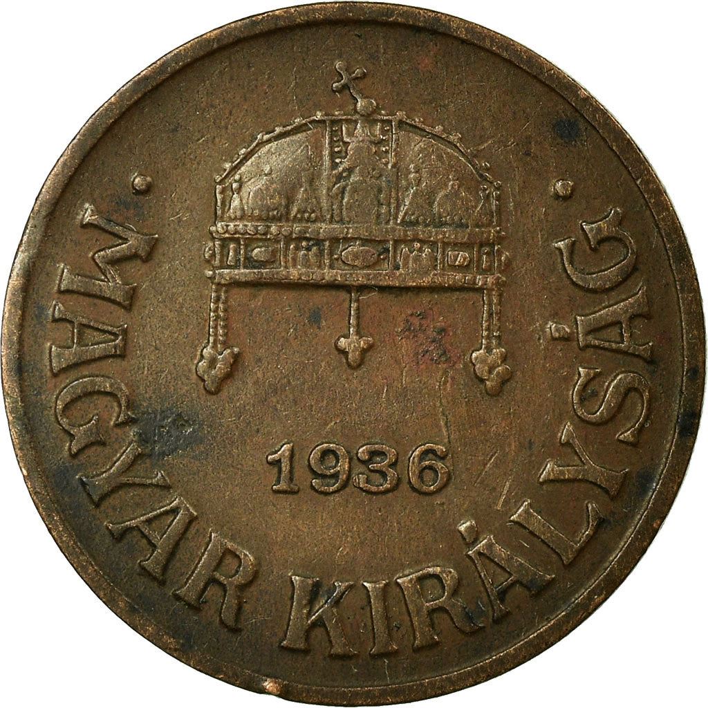 Hungary 1 Filler Coin | Miklos Horthy | Crown | KM505 | 1926 - 1939