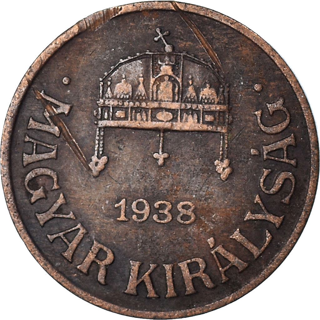 Hungary 1 Filler Coin | Miklos Horthy | Crown | KM505 | 1926 - 1939