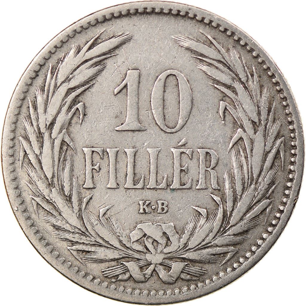 Hungary 10 Filler Coin | Franz Joseph I | Holy Crown | KM482 | 1892 - 1914