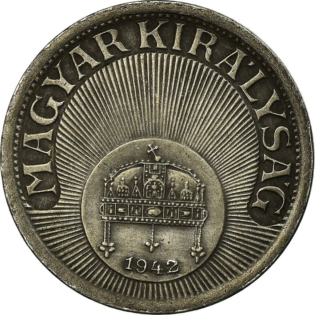 Hungary 10 Filler Coin | Miklos Horthy | Saint Stephen Crown | KM507a | 1940 - 1942