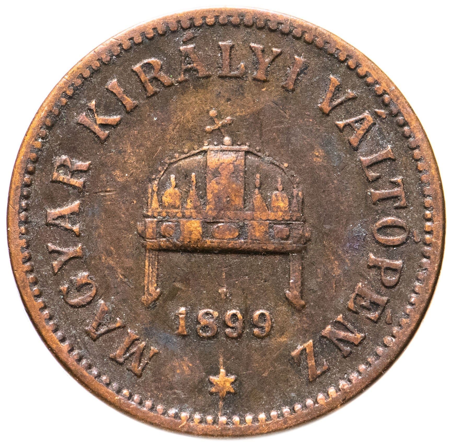 Hungary 2 Filler Coin | Franz Joseph I | Holy Crown | KM481 | 1892 - 1915