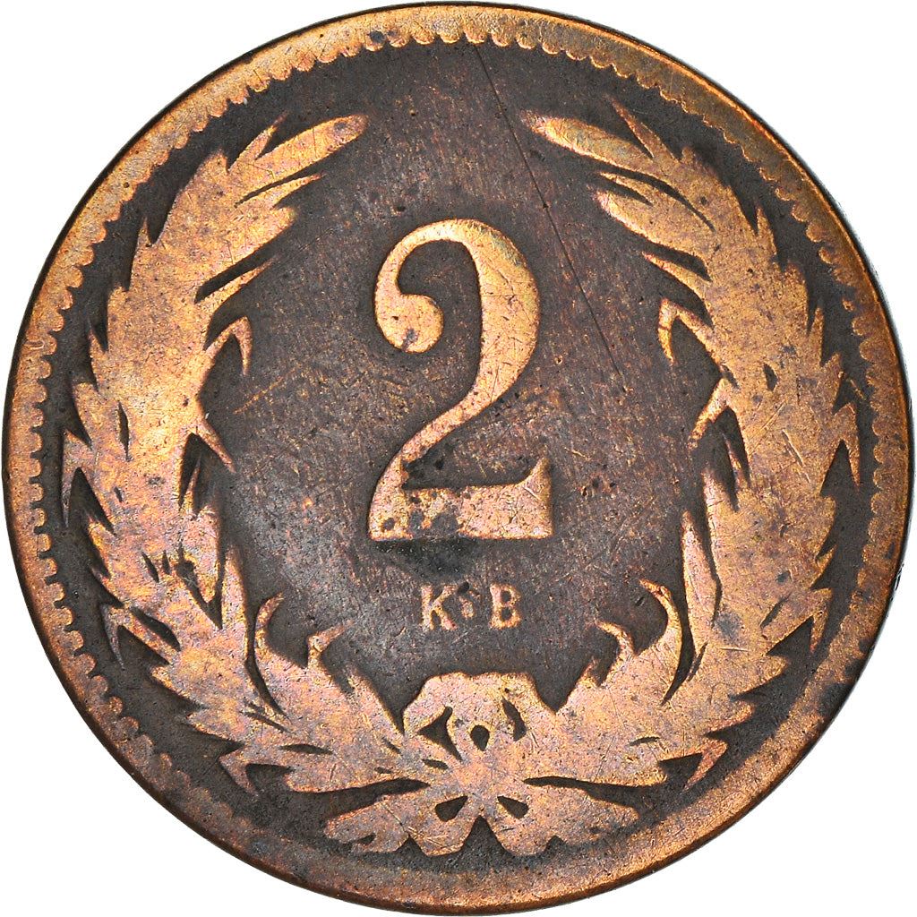 Hungary 2 Filler Coin | Franz Joseph I | Holy Crown | KM481 | 1892 - 1915