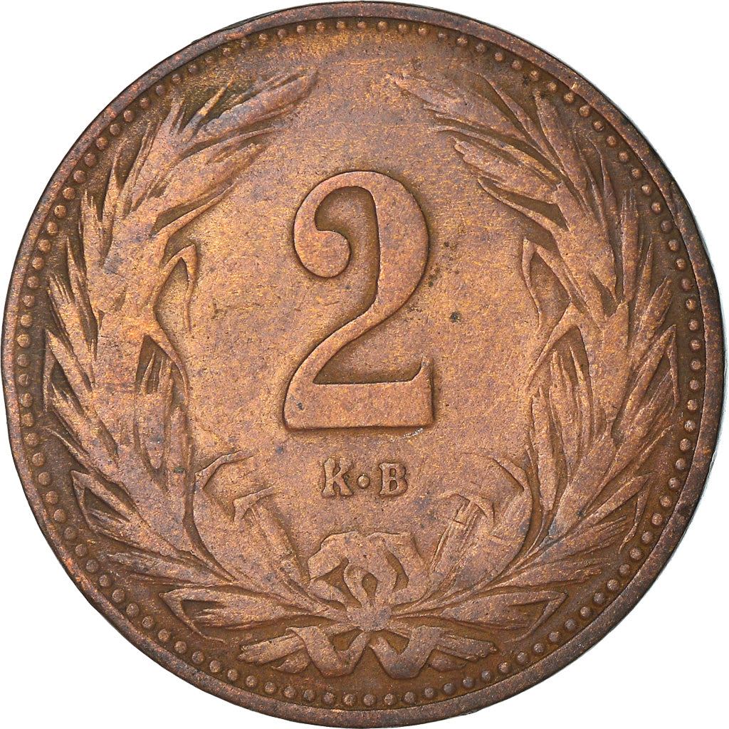 Hungary 2 Filler Coin | Franz Joseph I | Holy Crown | KM481 | 1892 - 1915