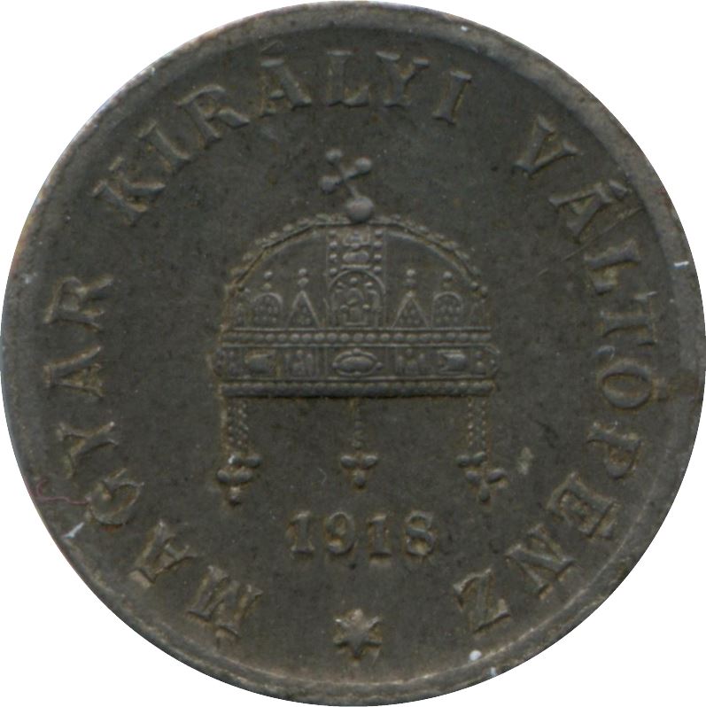 Hungary 2 Filler Coin | Holy Crown | KM497 | 1916 - 1918