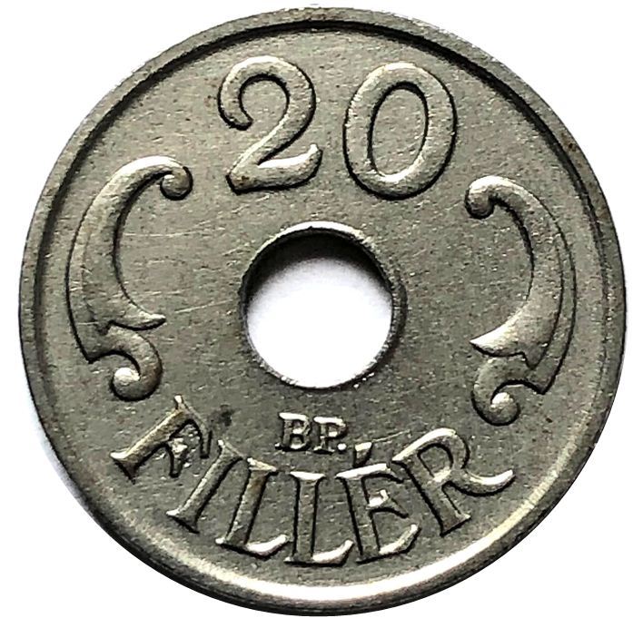 Hungary 20 Filler Coin | Miklos Horthy | Crown | KM520 | 1941 - 1944