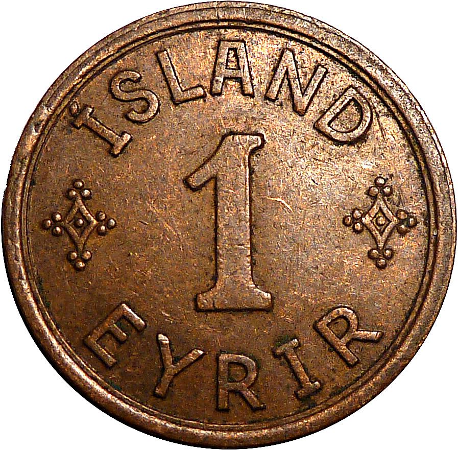 Iceland 1 Eyrir Coin | Christian X | KM5 | 1926 - 1942