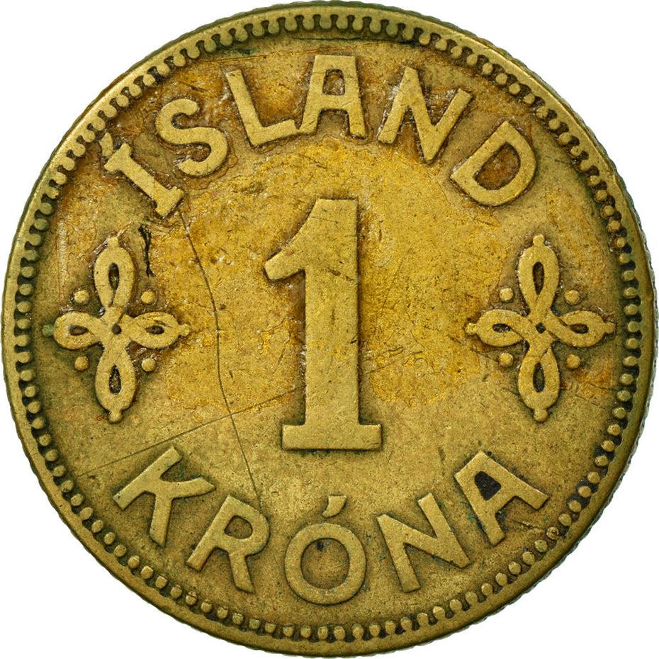 Iceland 1 Krona Coin | Christian X | KM3 | 1925 - 1940