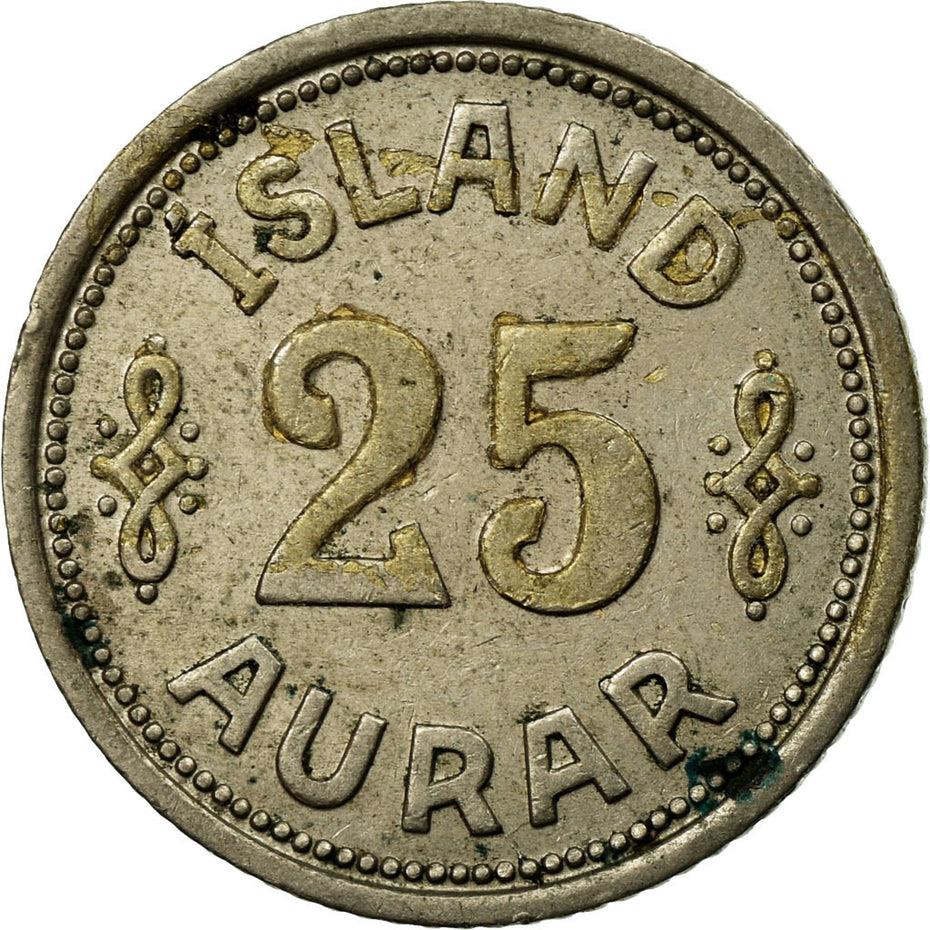 Iceland 25 Aurar Coin | King Christian X | KM2 | 1922 - 1940