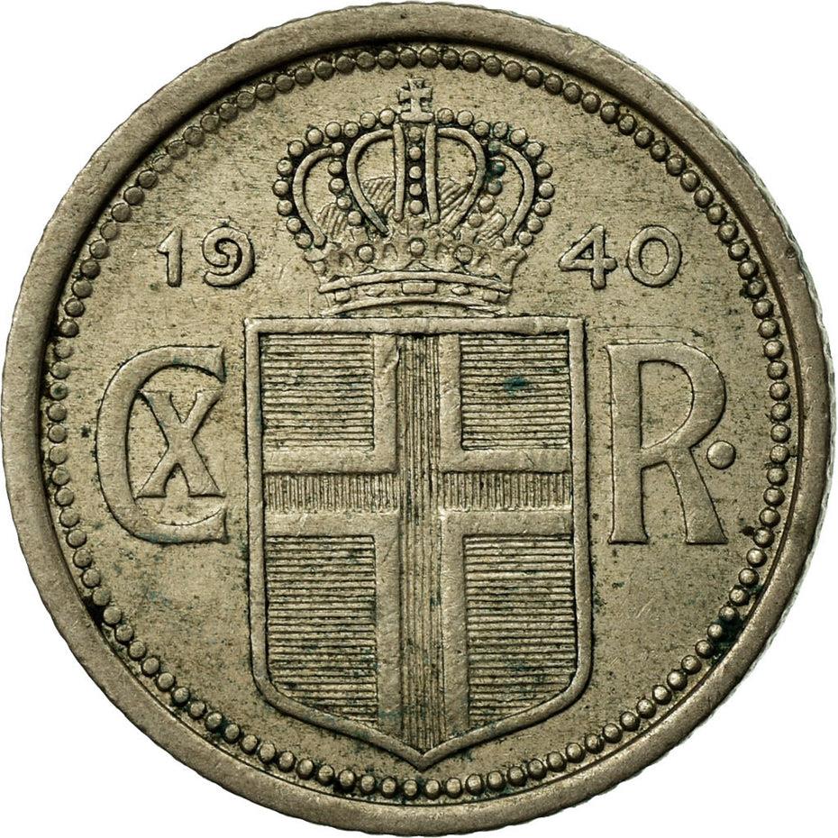 Iceland 25 Aurar Coin | King Christian X | KM2 | 1922 - 1940