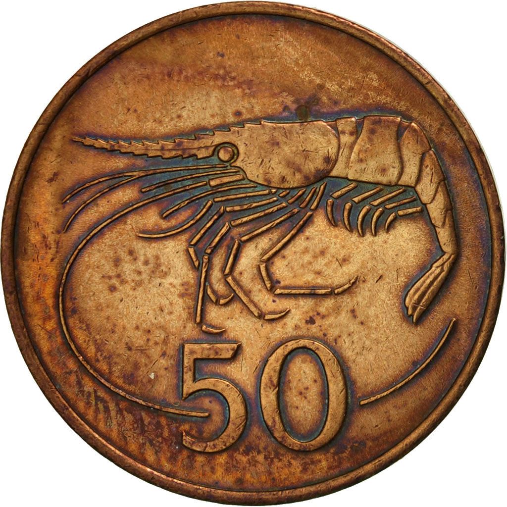 Iceland Coin Icelander 50 Aurar | Giant Bergrisi | Shrimp | KM26a | 1986