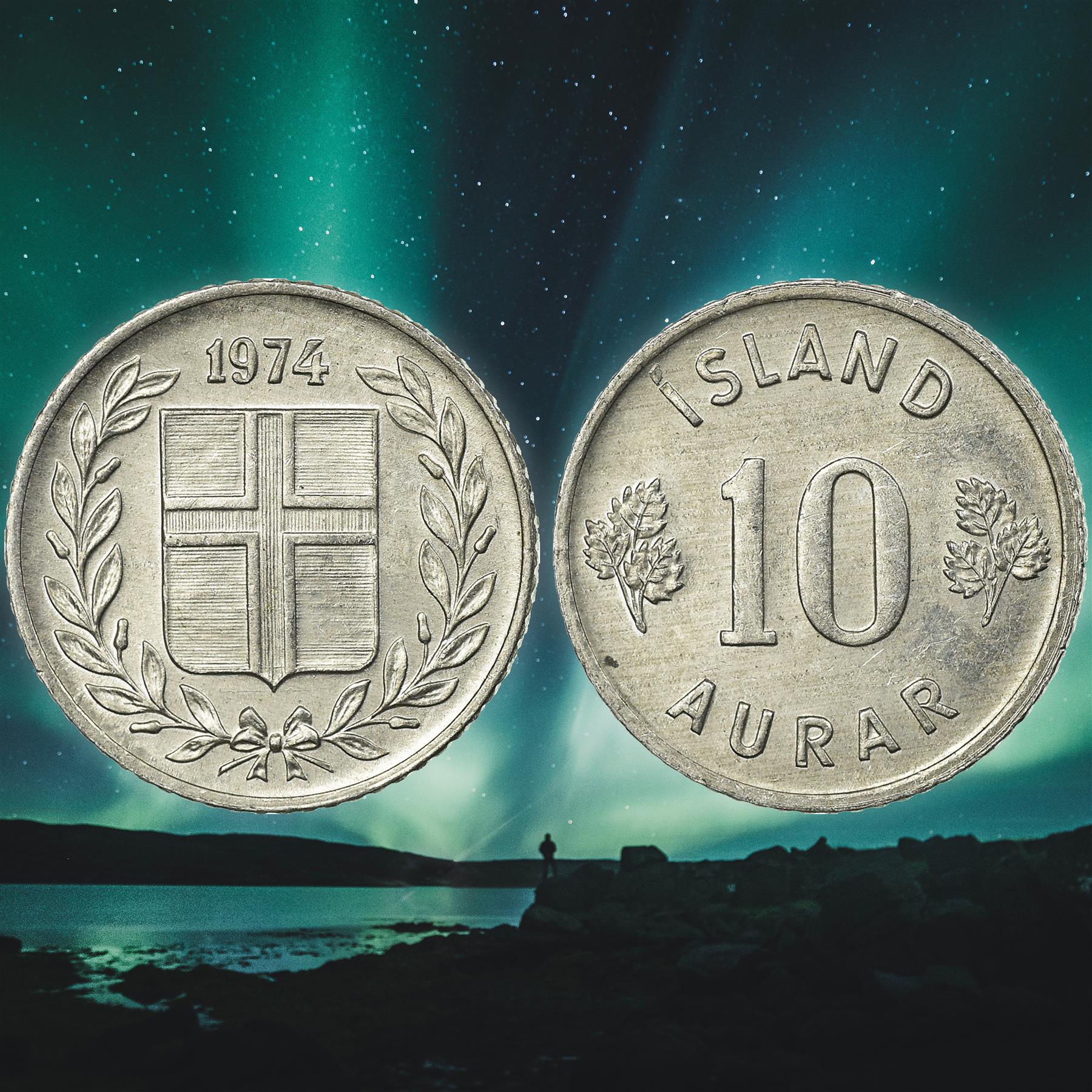 Icelander 6 Coin Set 1 Eyrir 5 10 25 Aurar 1 2 Krónur | Landvættir | Iceland | 1946 - 1975