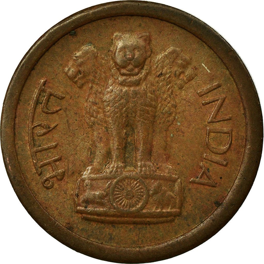 India | 1 Naya Paisa Coin | Ashoka lion | Km:8 | 1957 - 1961