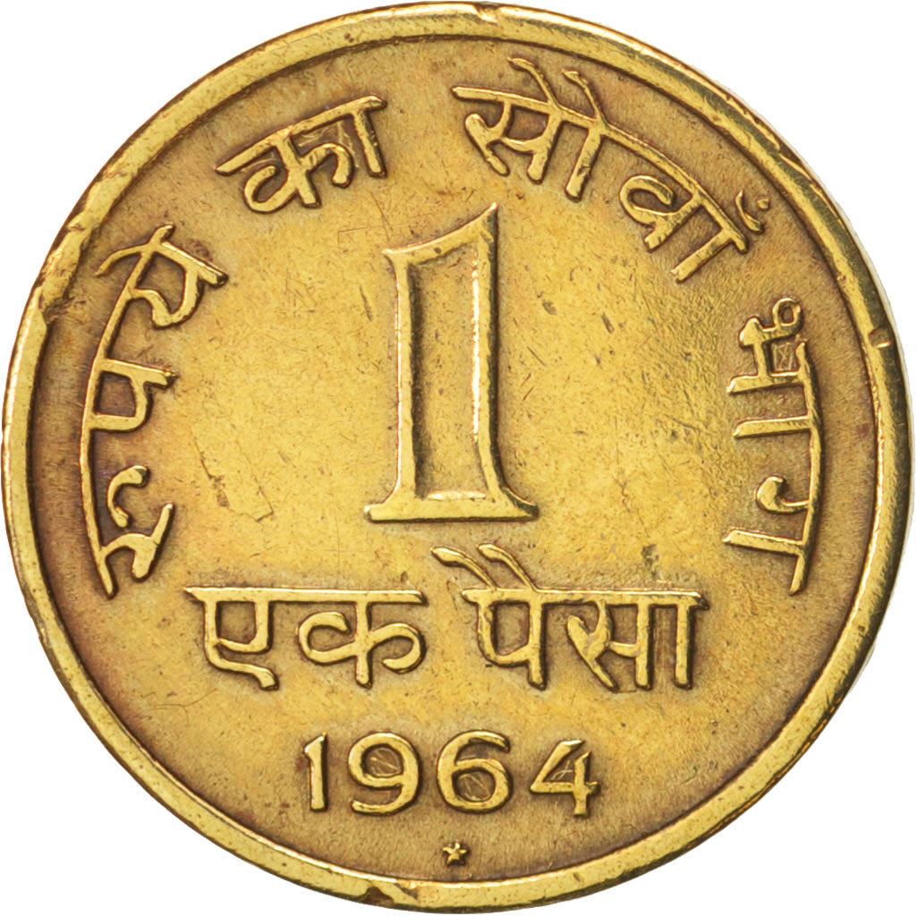 India | 1 Paisa Coin | Ashoka lion | Km:9 | 1964