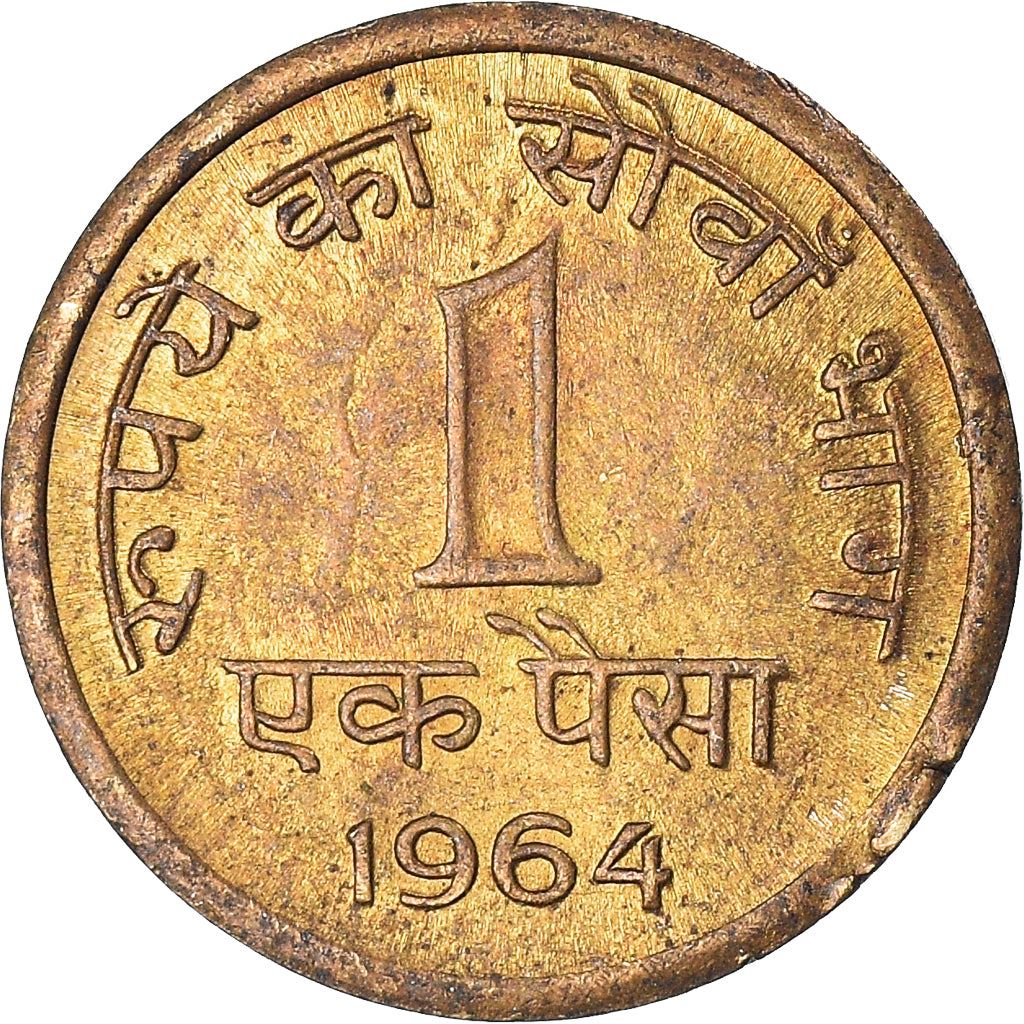 India | 1 Paisa Coin | Ashoka lion | Km:9 | 1964