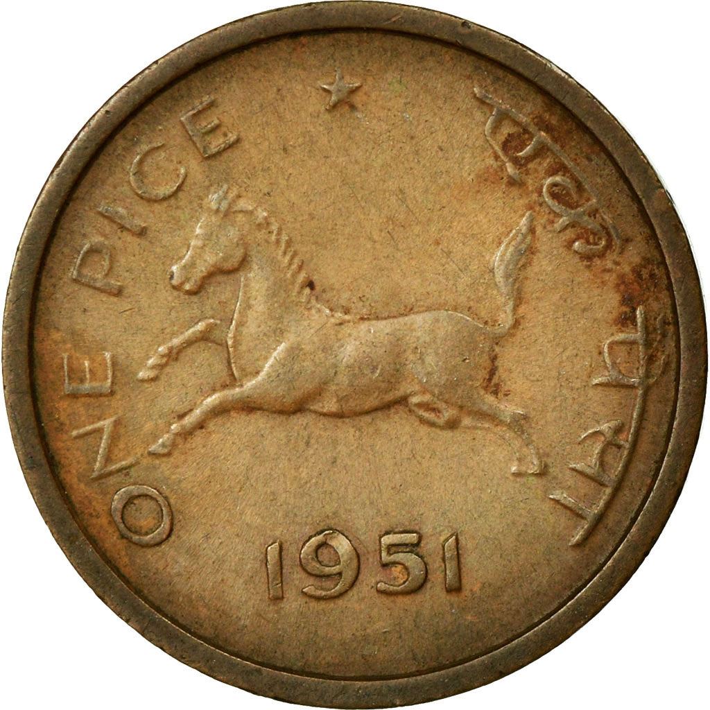 India | 1 Pice Coin | Horse | Km:1 | 1950 - 1955