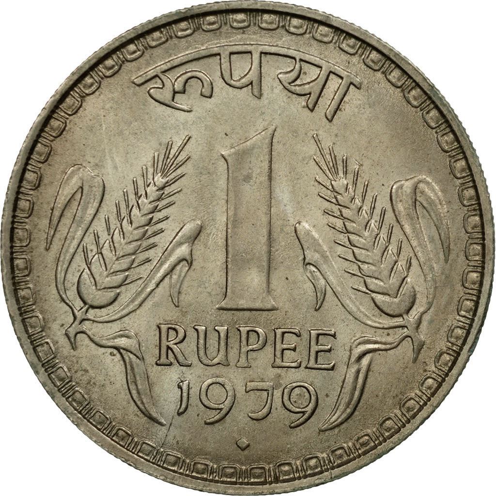 India | 1 Rupee Coin | Ashoka Lion | Km:78 | 1975 - 1982