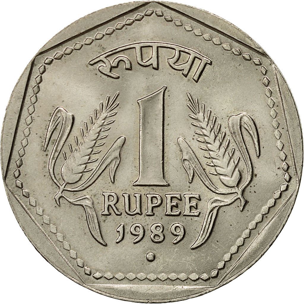 India | 1 Rupee Coin | Asoka Lion | Km:79 | 1983 - 1991