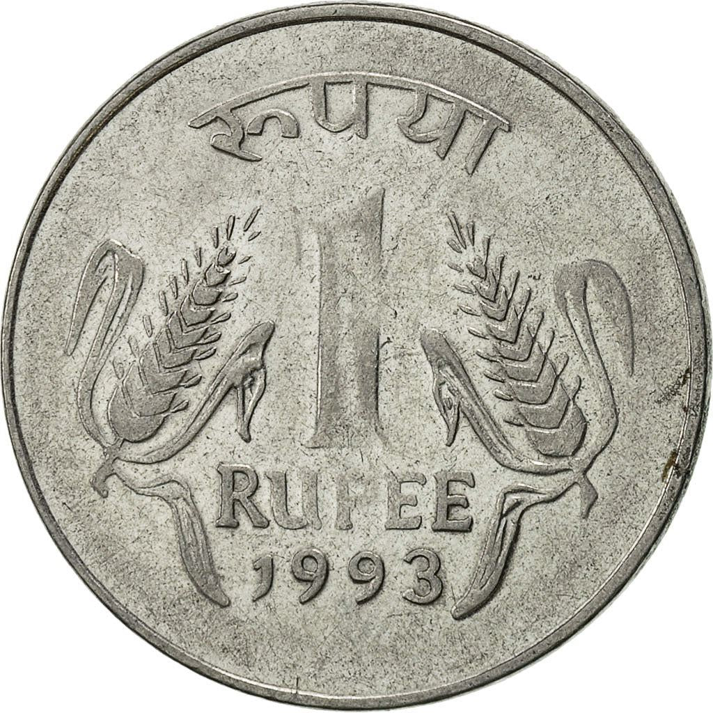 India | 1 Rupee Coin | Corn stalks | Km:92 | 1992 - 2004