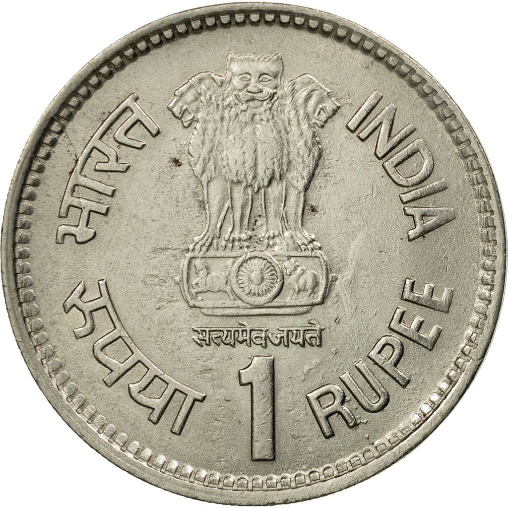 India | 1 Rupee Coin | Jawaharlal Nehru | Km:83 | 1989