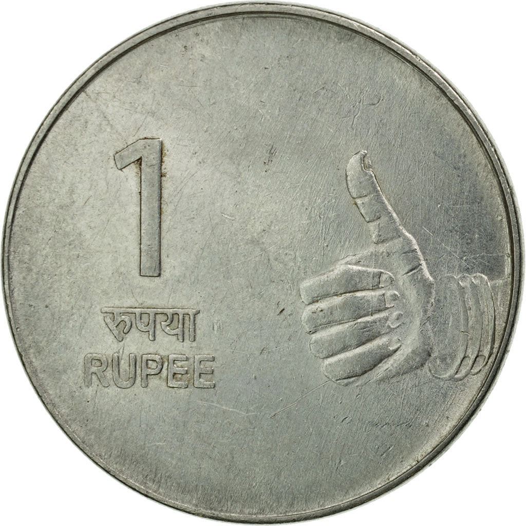 India | 1 Rupee Coin | Shikhara mudra | Km:331 | 2007 - 2011