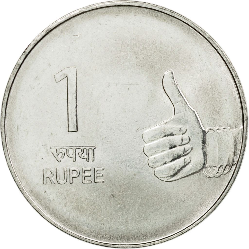 India | 1 Rupee Coin | Shikhara mudra | Km:331 | 2007 - 2011