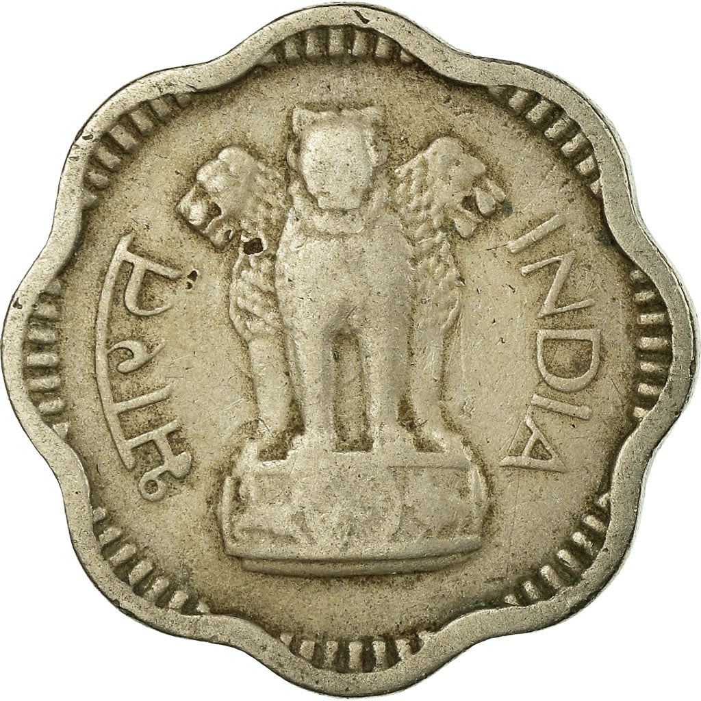 India | 10 Naye Paise Coin | Ashoka lion | Km:24.1 | 1957 - 1963