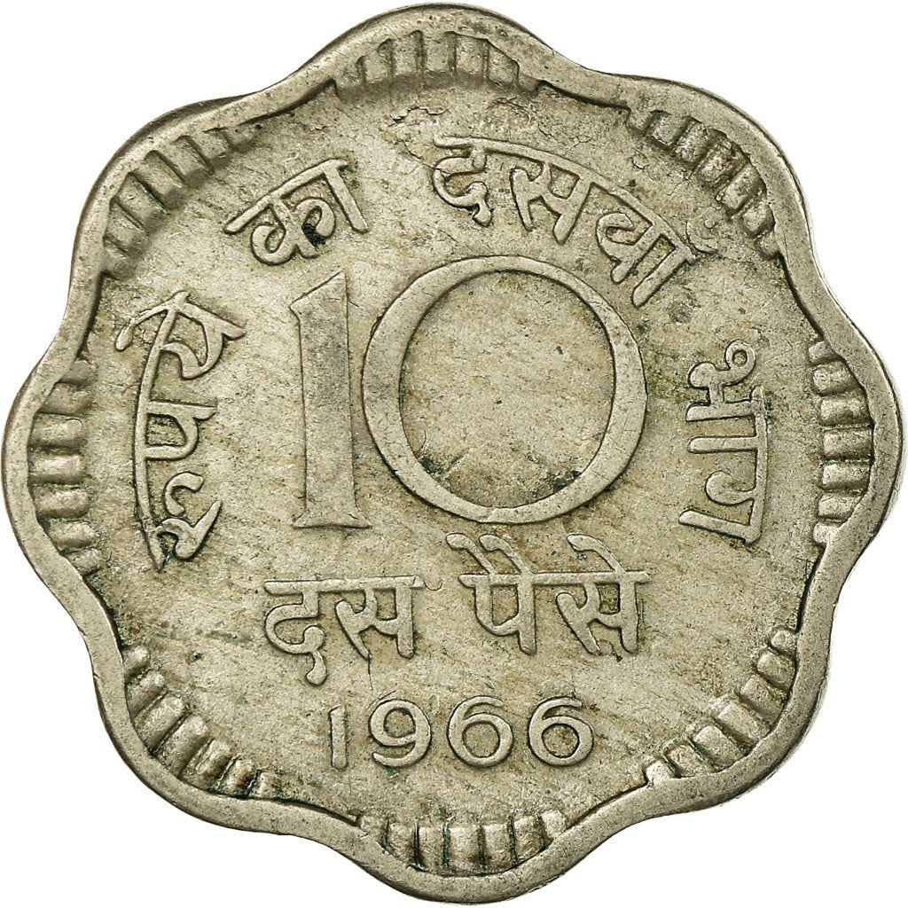 India | 10 Paise Coin | Ashoka lion | Km:25 | 1964 - 1967