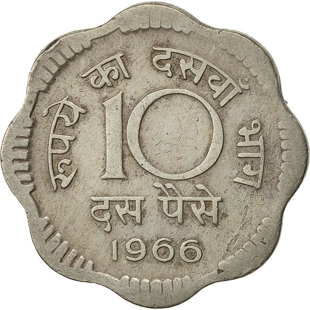 India | 10 Paise Coin | Ashoka lion | Km:25 | 1964 - 1967