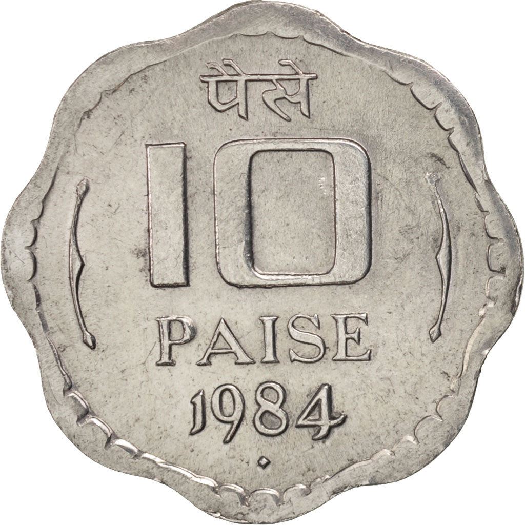 India | 10 Paise Coin | Ashoka lion | Km:39 | 1983 - 1993