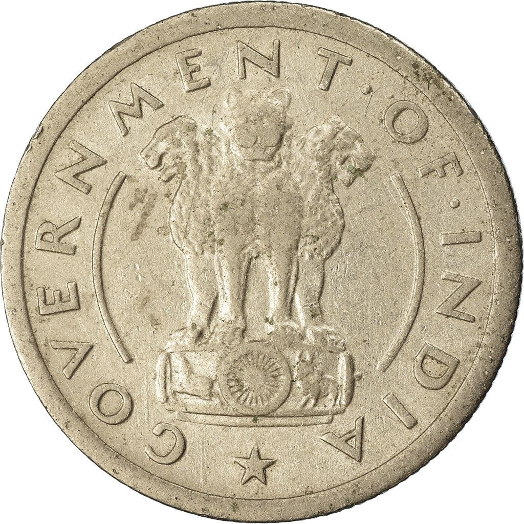 India | 1/2 Rupee Coin | Ashoka lion | Km:6 | 1950 - 1956