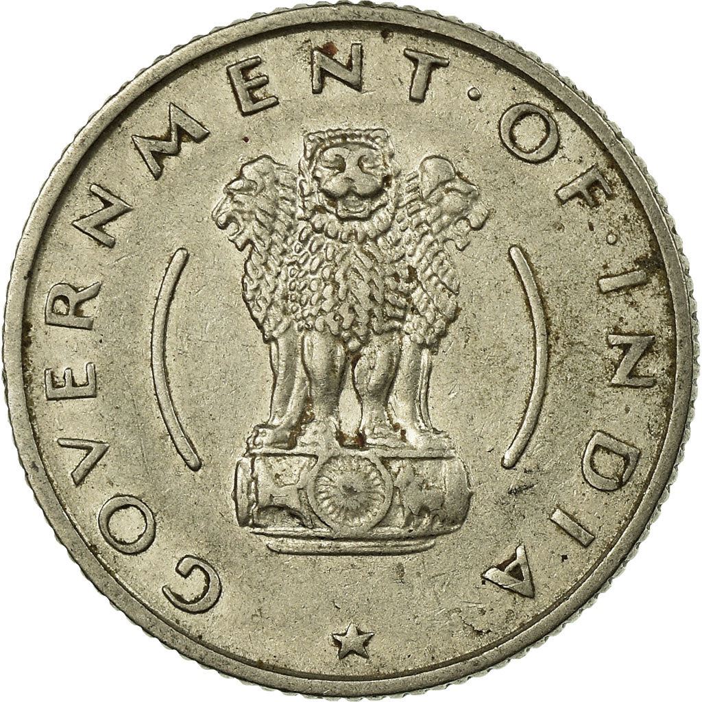 India | 1/4 Rupee Coin | Ashoka lion | Km:5.3 | 1954 - 1956